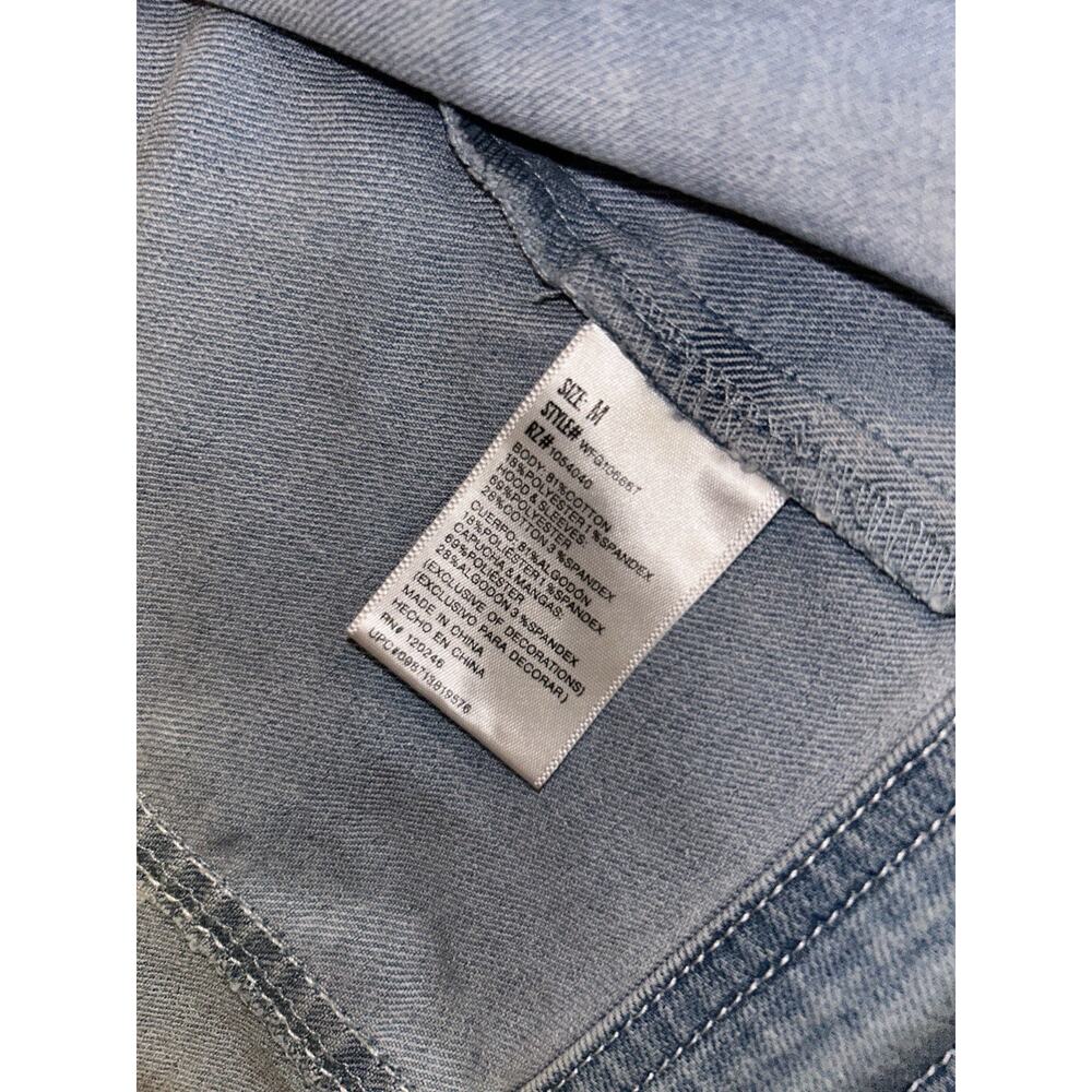 WALLFLOWER Button Down Long‎ Sleeve Blue Hooded Denim Jean Jacket Women's Size M - Picture 9 of 11